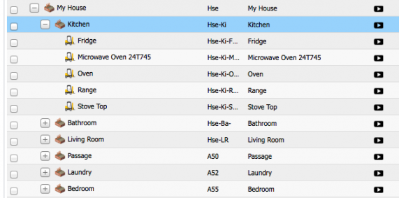 Asset tree for a house