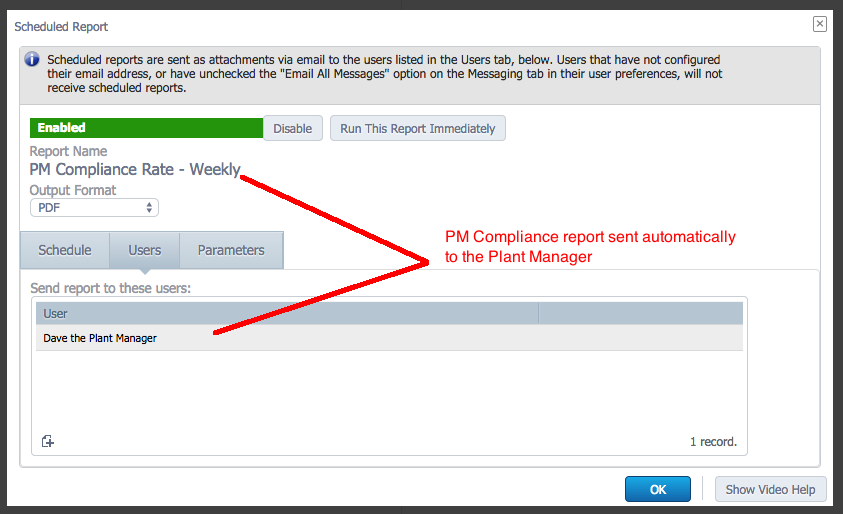 CMMS Reports Scheduler