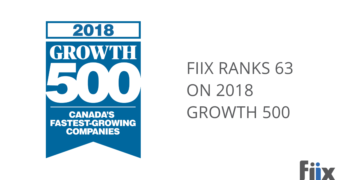Fiix ranks 63 on 2018 Growth 500