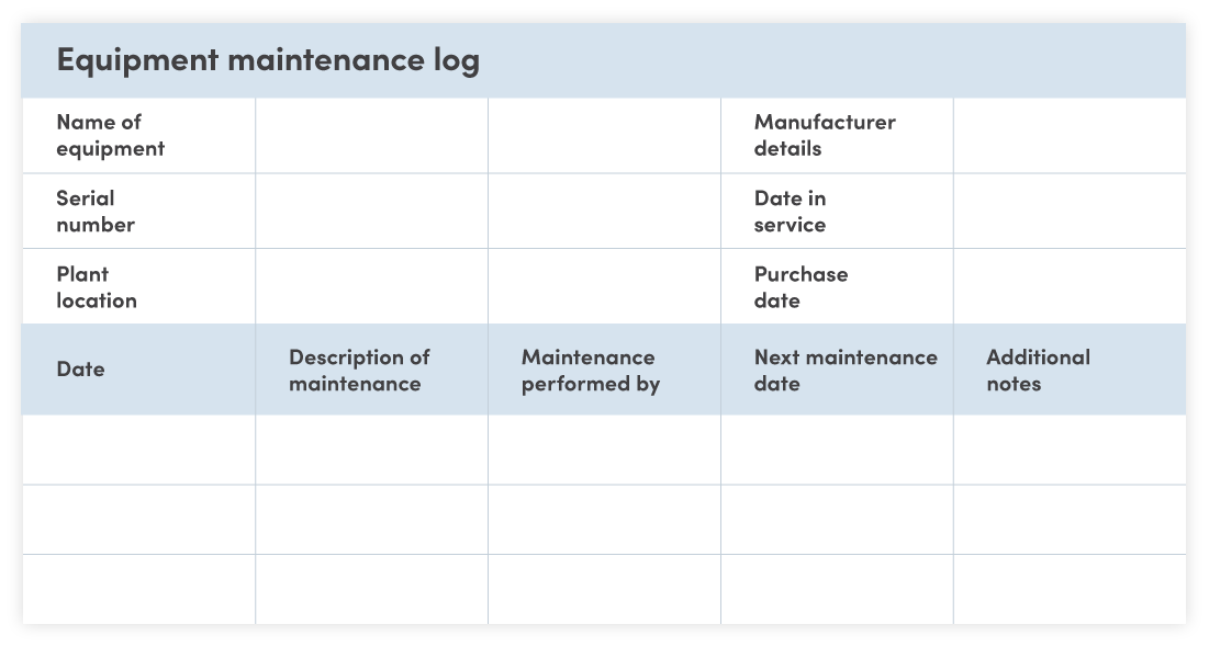 How to Use an Equipment Maintenance Log Fiix