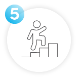 person climbing stairs icon