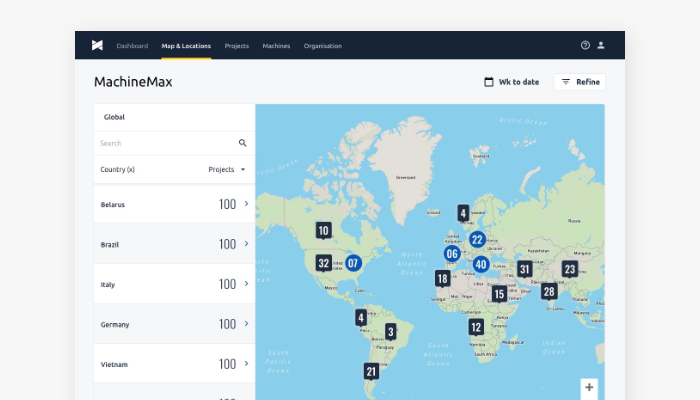 Visual map of MachineMax locations