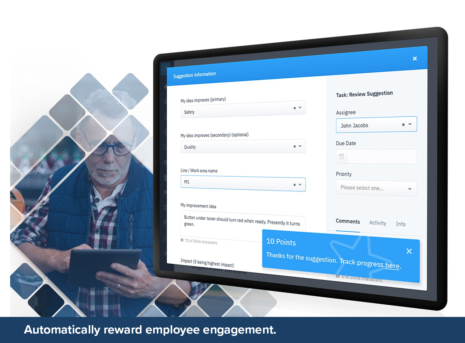 Automatically reward employees engagement