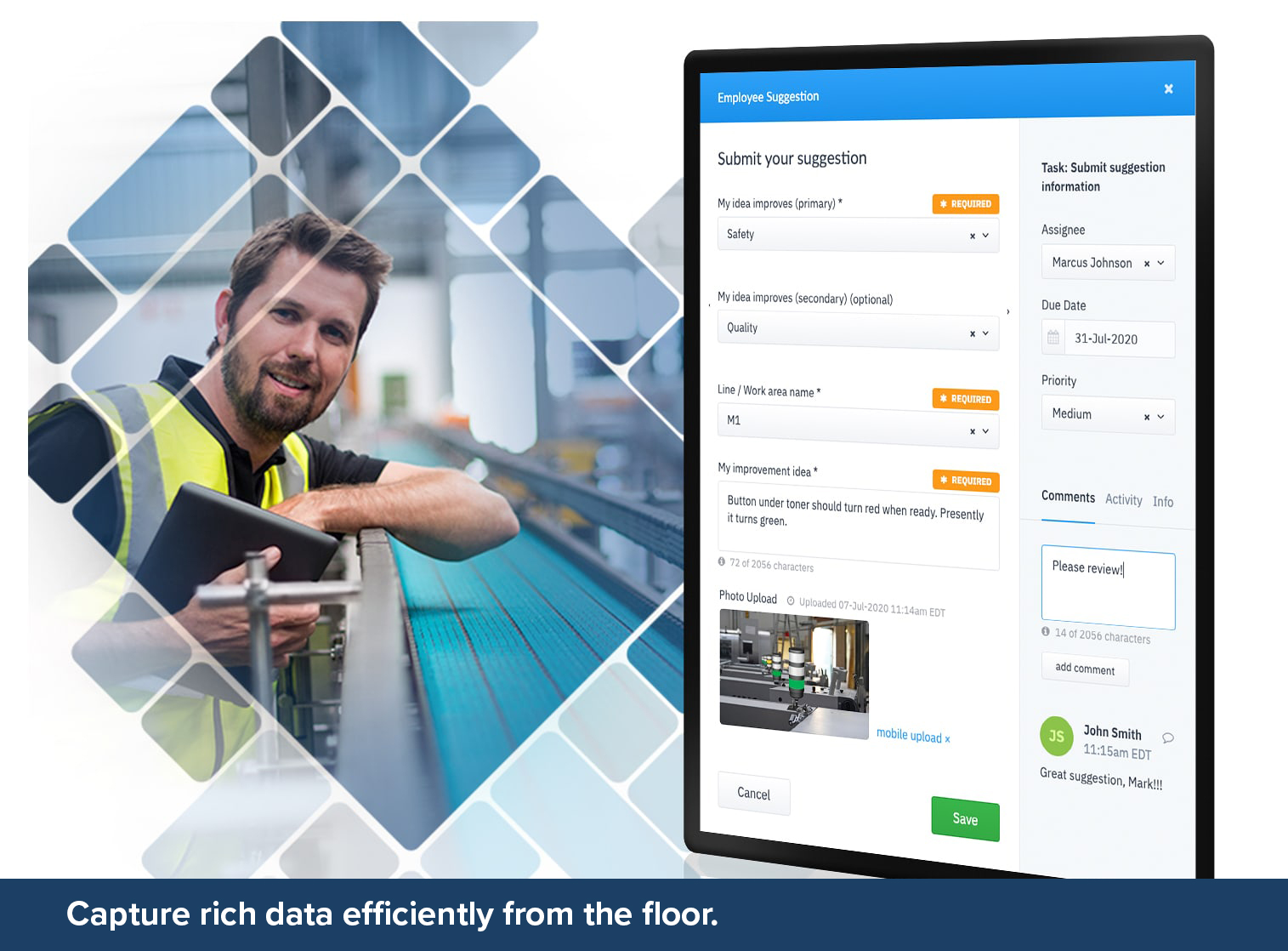 Capture rich data efficiently from the floor