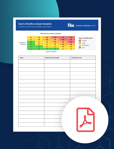 Fiix spreadsheet template with PDF icon