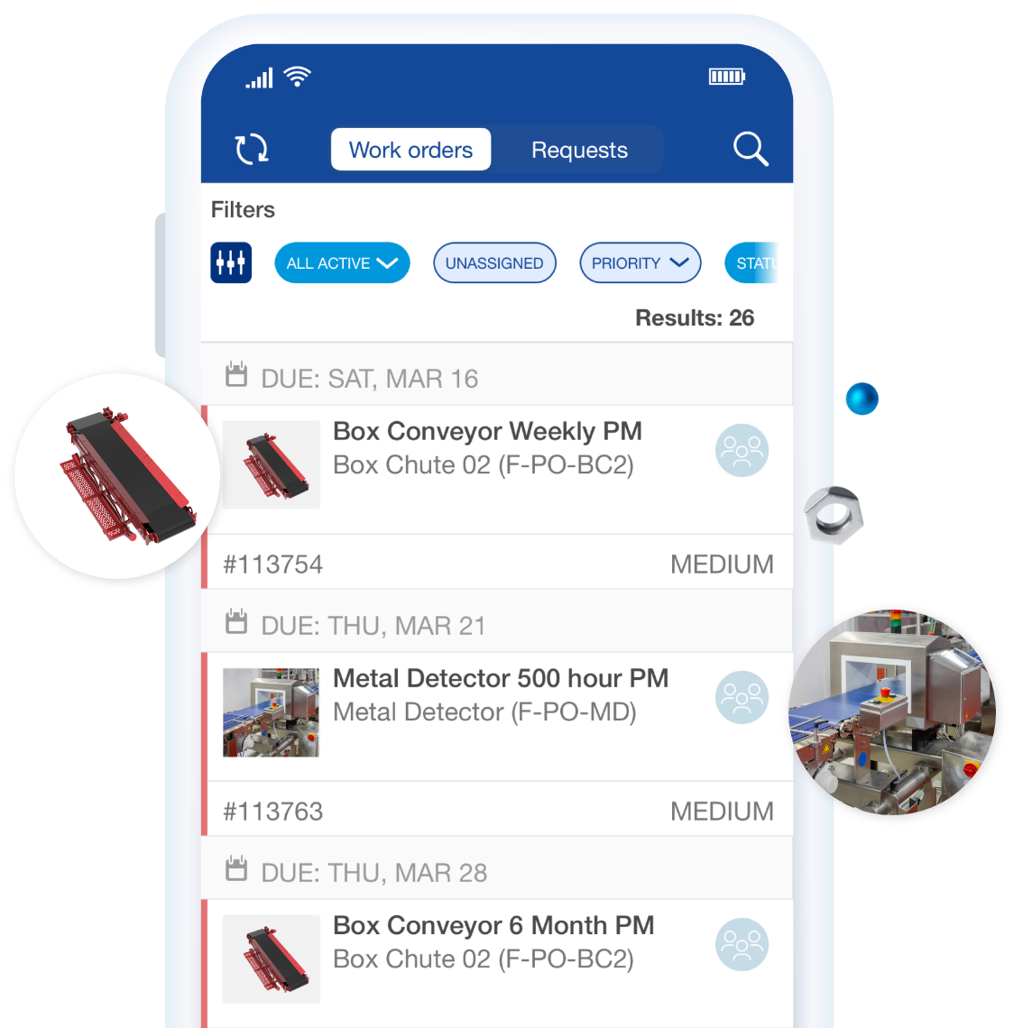 active work orders detail mobile view