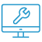Wrench in computer screen icon