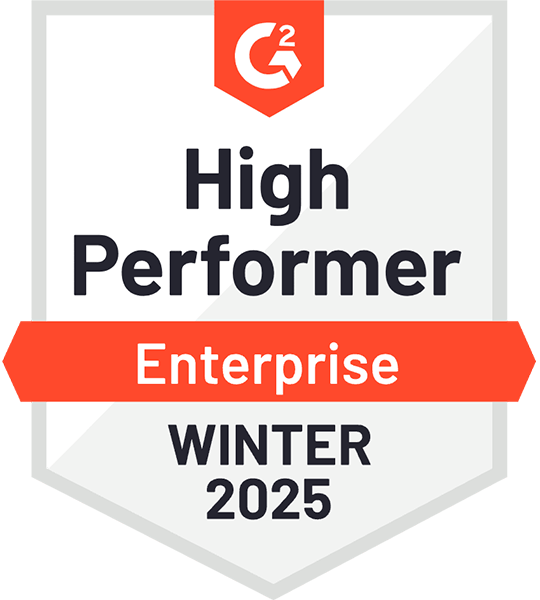 G2 Enterprise higher performer winter 2025 badge