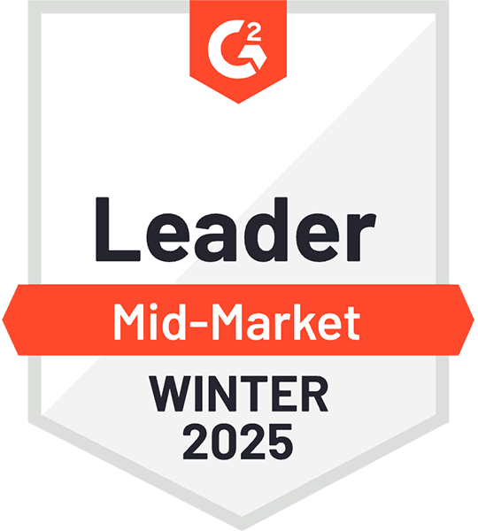 G2 Mid-market Winter 2025 leader award