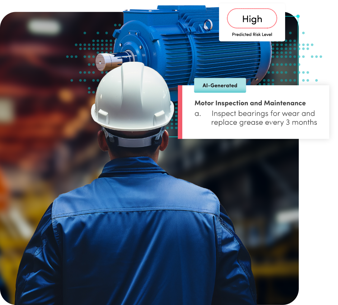 Maintenance worker's back facing the camera