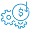 Reduced money cog icon