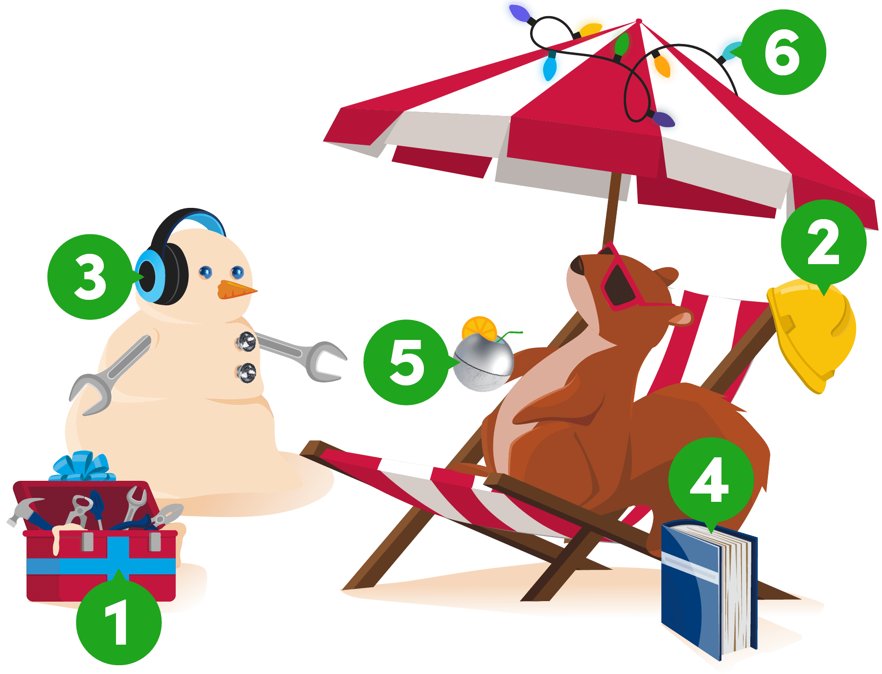 Nutty relaxing on the beach