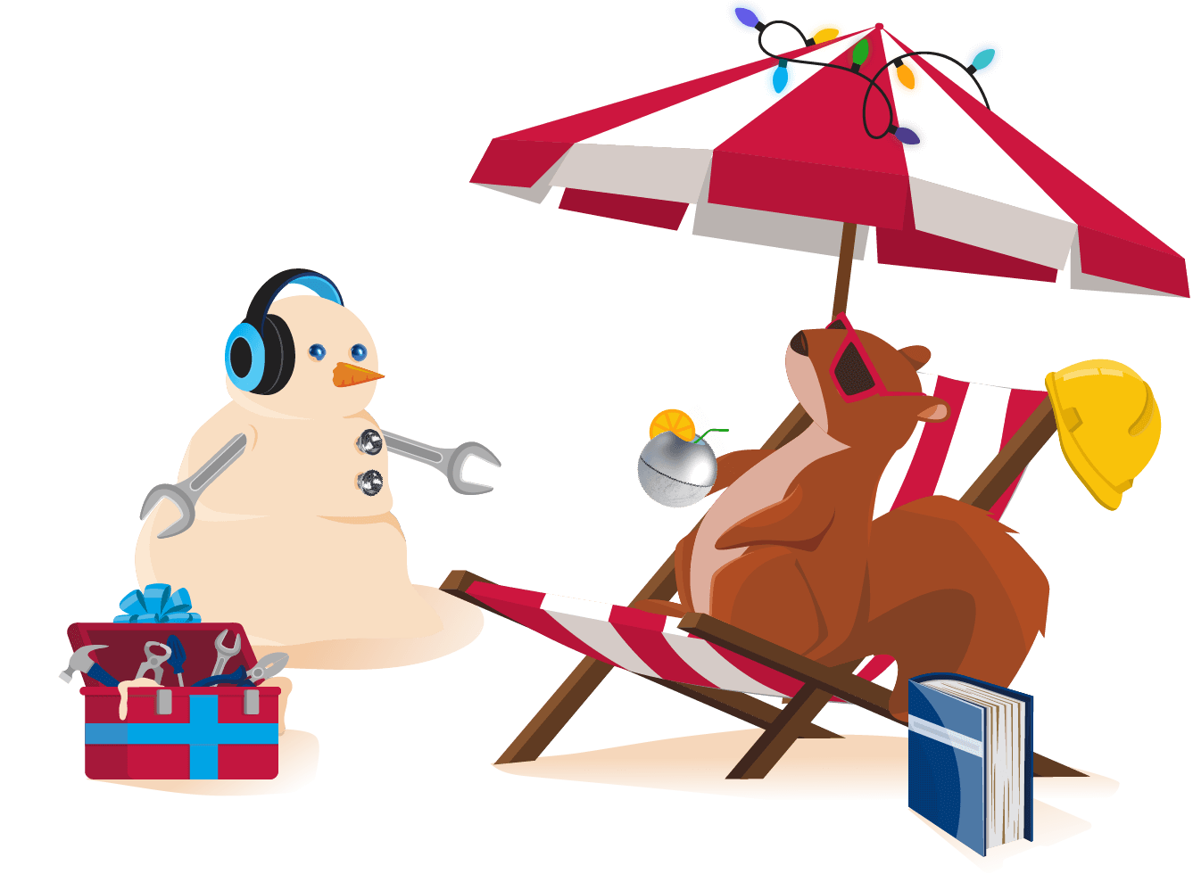 Nutty relaxing on the beach