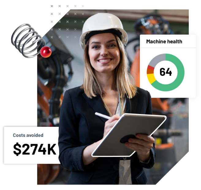Woman in a hard hat smiling: $274k costs avoided thanks to Fiix Asset Health